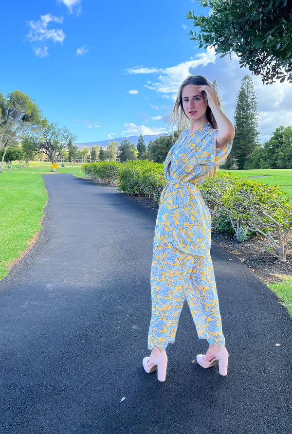 Plumeria Palazzo Pants