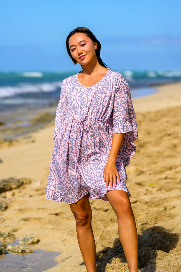Sea Coral Ruffle Butterfly Dress