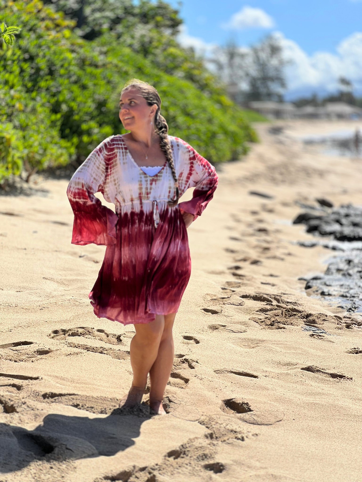 Wave Ariel Dress Maroon / ml