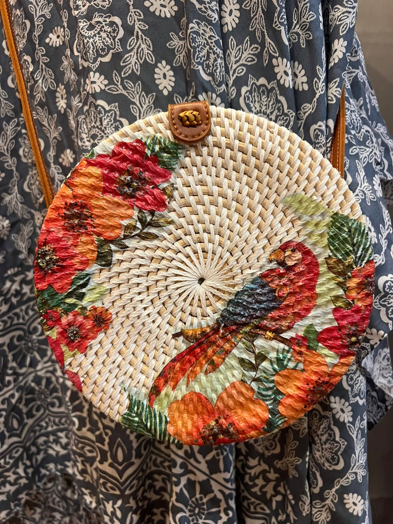 Painted Round Sling Bag