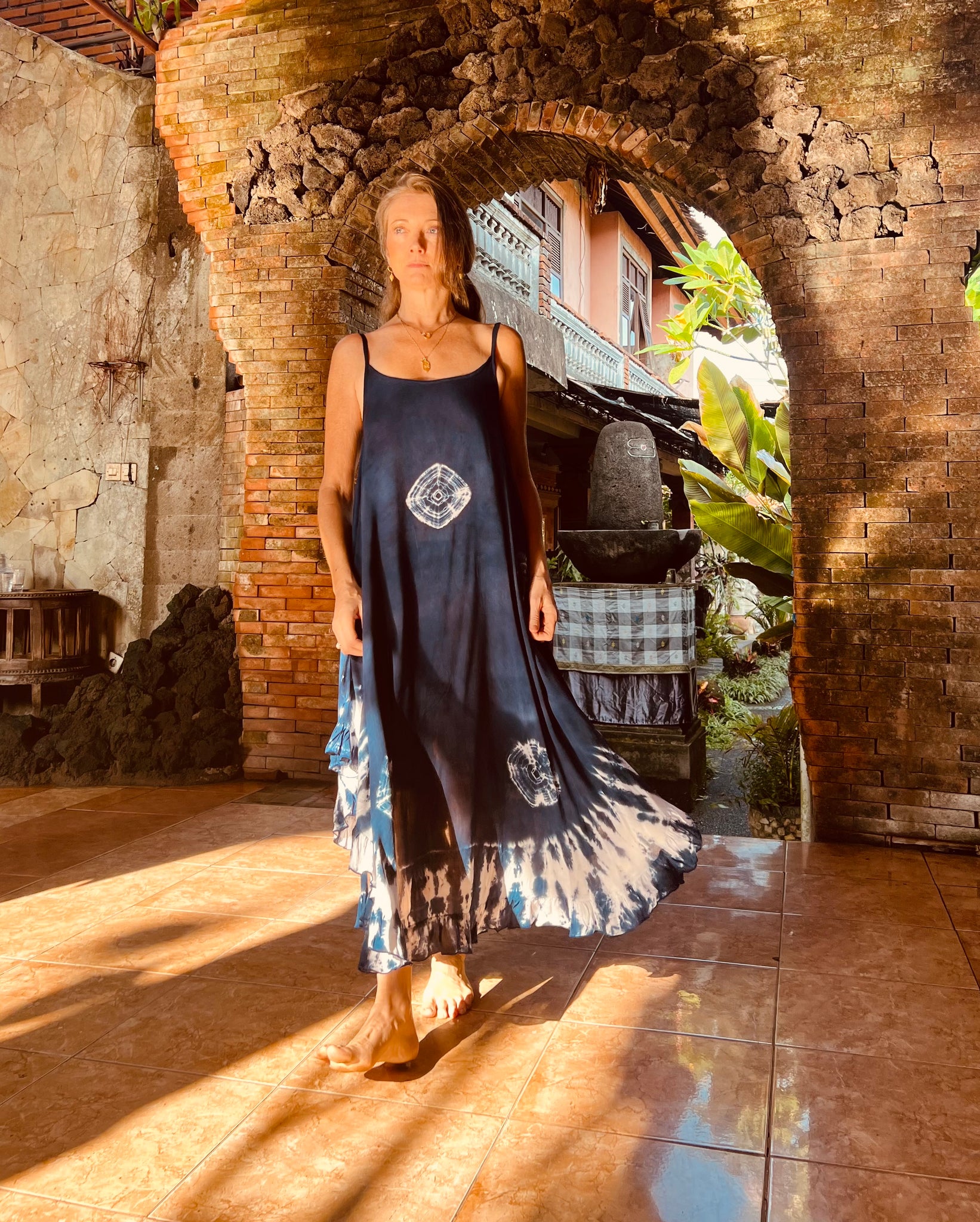 Sand Dollar Flamingo Dress Medium/Large / Navy