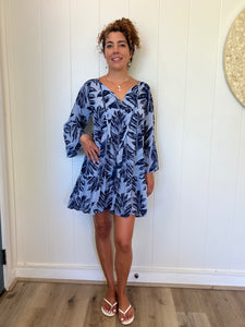 Palm Leaf Moana Dress Medium/Large / Navy Palm Leaf Moana Dress Medium/Large / Navy