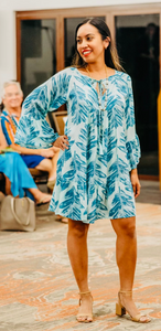 Palm Leaf Moana Dress Small/Medium / Blue Palm Leaf Moana Dress Small/Medium / Blue