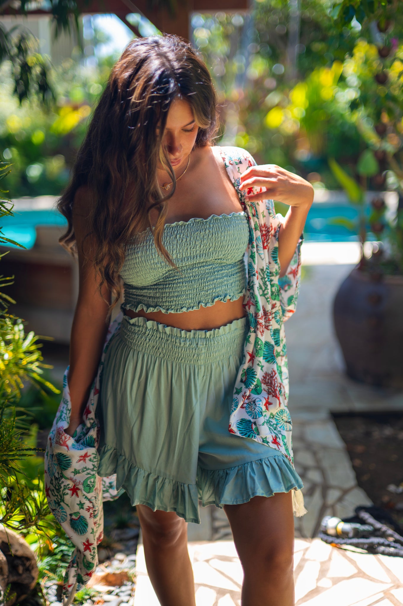 Solid Ruffle Shorts
